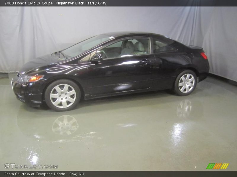 Nighthawk Black Pearl / Gray 2008 Honda Civic LX Coupe