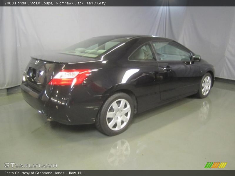 Nighthawk Black Pearl / Gray 2008 Honda Civic LX Coupe