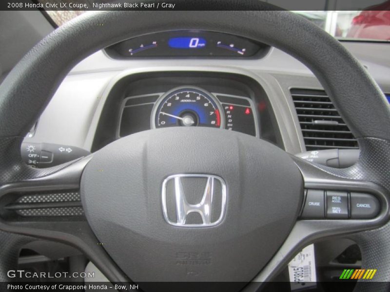Nighthawk Black Pearl / Gray 2008 Honda Civic LX Coupe
