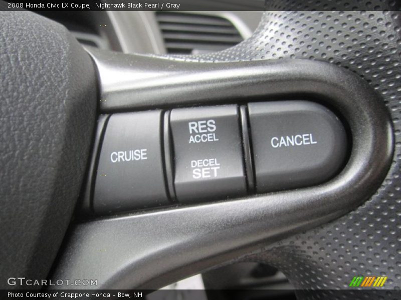 Nighthawk Black Pearl / Gray 2008 Honda Civic LX Coupe