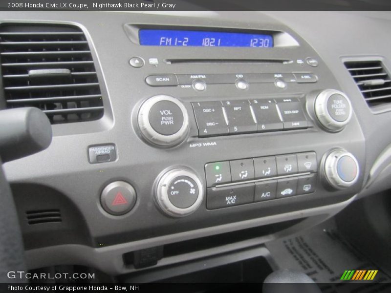 Nighthawk Black Pearl / Gray 2008 Honda Civic LX Coupe