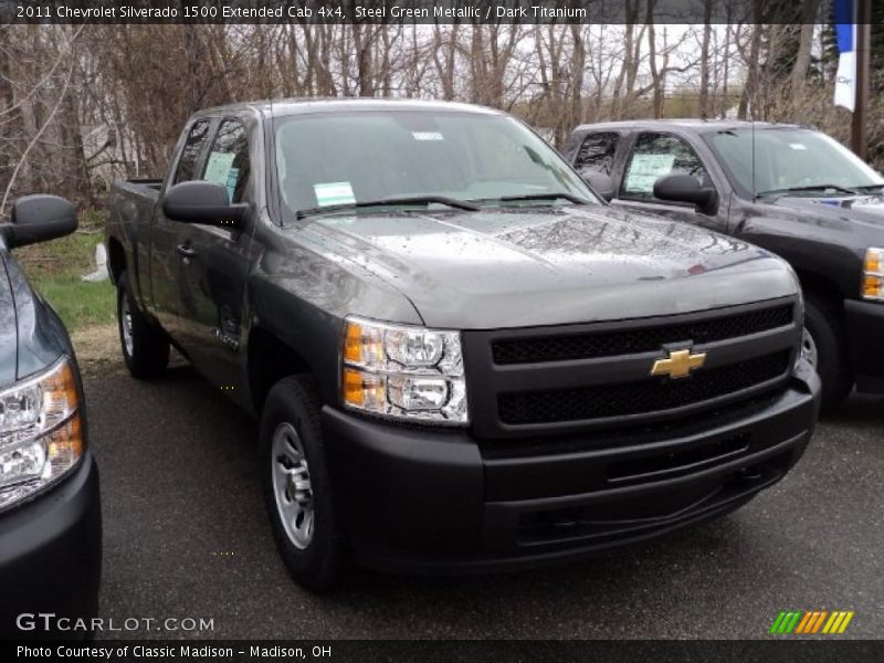 Steel Green Metallic / Dark Titanium 2011 Chevrolet Silverado 1500 Extended Cab 4x4