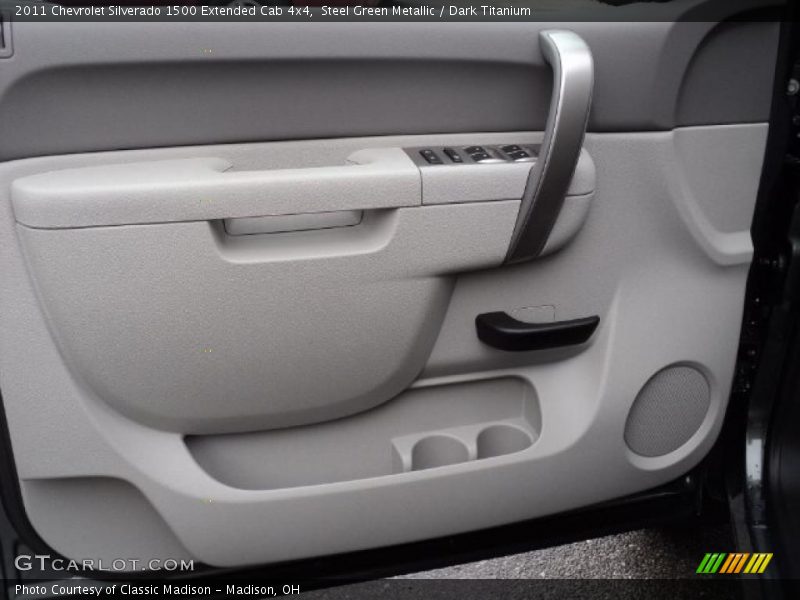 Steel Green Metallic / Dark Titanium 2011 Chevrolet Silverado 1500 Extended Cab 4x4