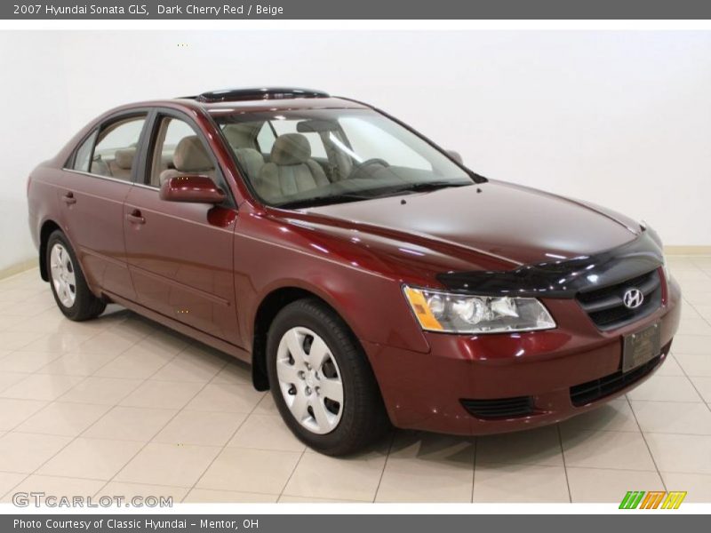 Dark Cherry Red / Beige 2007 Hyundai Sonata GLS