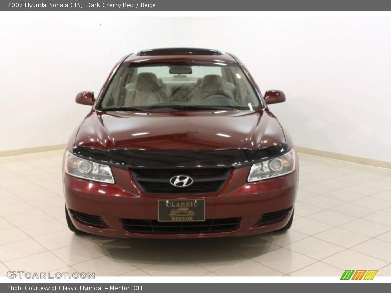 Dark Cherry Red / Beige 2007 Hyundai Sonata GLS