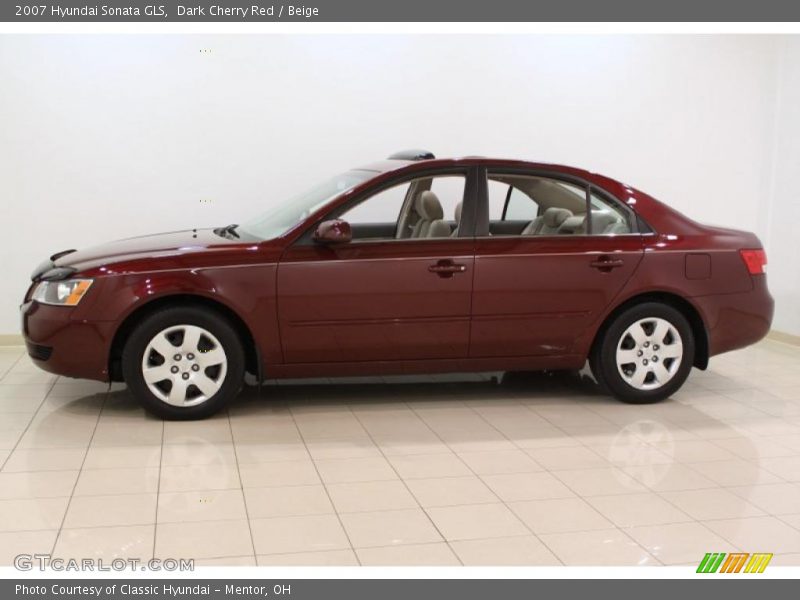 Dark Cherry Red / Beige 2007 Hyundai Sonata GLS