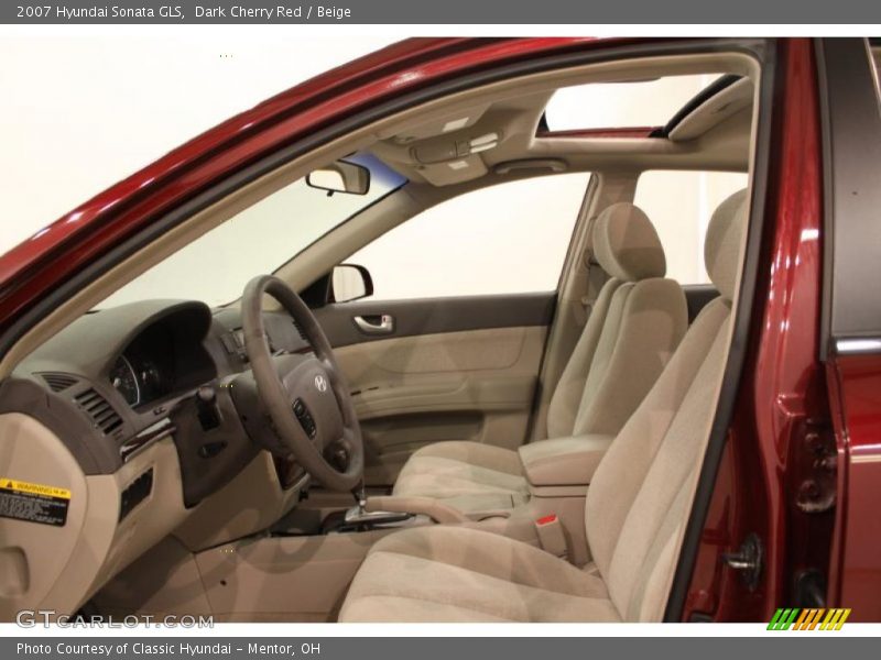 Dark Cherry Red / Beige 2007 Hyundai Sonata GLS