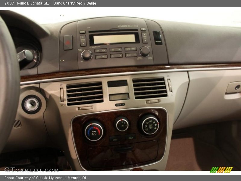 Dark Cherry Red / Beige 2007 Hyundai Sonata GLS