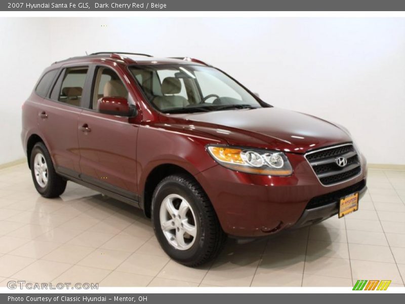 Dark Cherry Red / Beige 2007 Hyundai Santa Fe GLS