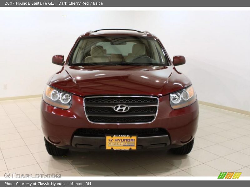 Dark Cherry Red / Beige 2007 Hyundai Santa Fe GLS