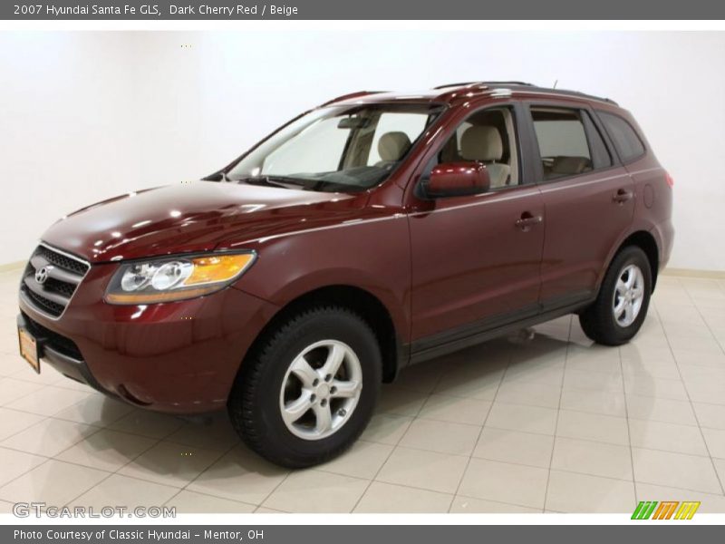 Dark Cherry Red / Beige 2007 Hyundai Santa Fe GLS