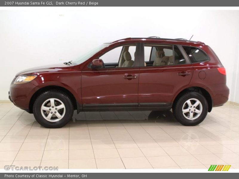 Dark Cherry Red / Beige 2007 Hyundai Santa Fe GLS