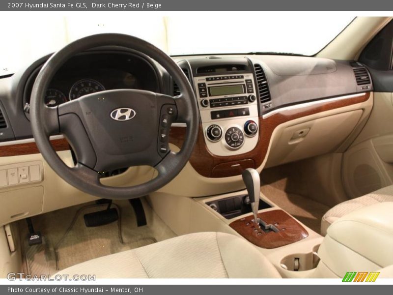 Dark Cherry Red / Beige 2007 Hyundai Santa Fe GLS