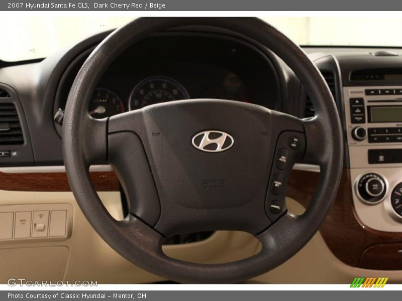 Dark Cherry Red / Beige 2007 Hyundai Santa Fe GLS