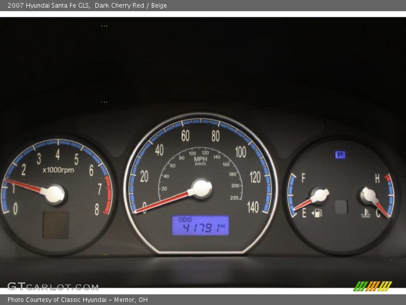 Dark Cherry Red / Beige 2007 Hyundai Santa Fe GLS