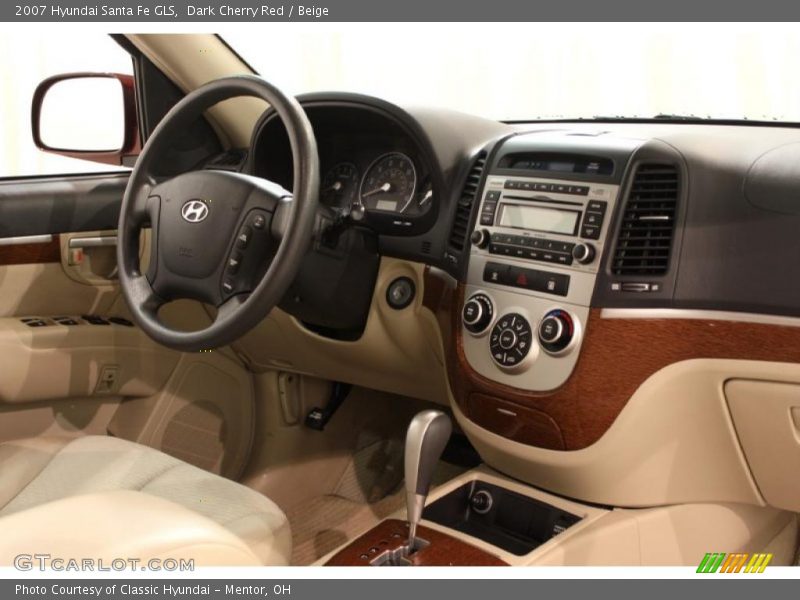 Dark Cherry Red / Beige 2007 Hyundai Santa Fe GLS