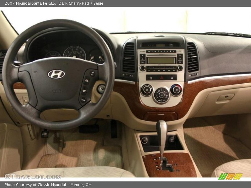 Dark Cherry Red / Beige 2007 Hyundai Santa Fe GLS
