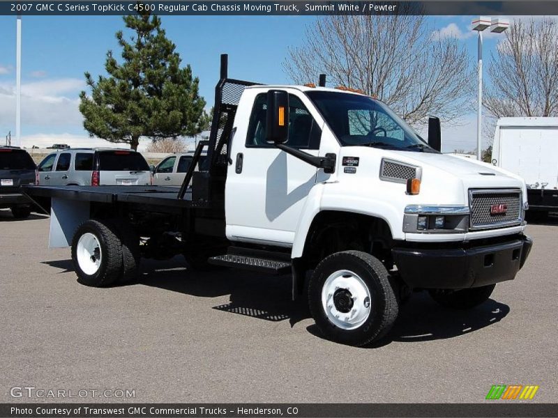Front 3/4 View of 2007 C Series TopKick C4500 Regular Cab Chassis Moving Truck