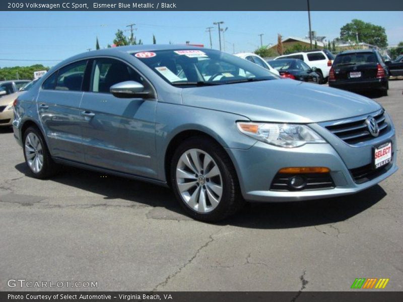 Eismeer Blue Metallic / Black 2009 Volkswagen CC Sport
