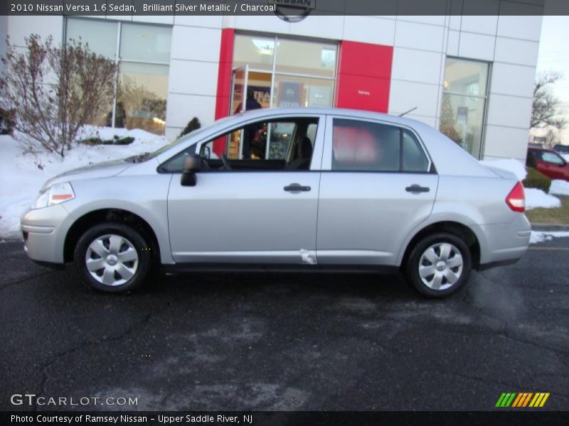Brilliant Silver Metallic / Charcoal 2010 Nissan Versa 1.6 Sedan