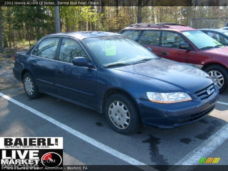 Eternal Blue Pearl / Black 2001 Honda Accord LX Sedan