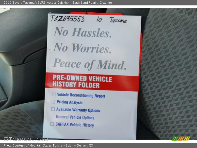 Black Sand Pearl / Graphite 2010 Toyota Tacoma V6 SR5 Access Cab 4x4