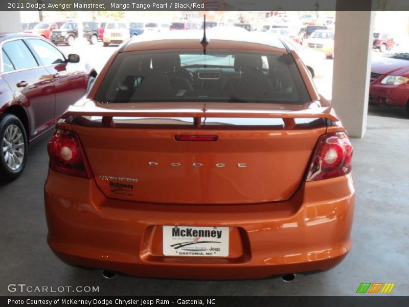 Mango Tango Pearl / Black/Red 2011 Dodge Avenger Mainstreet