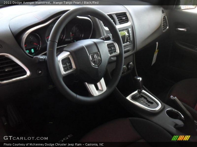 Mango Tango Pearl / Black/Red 2011 Dodge Avenger Mainstreet