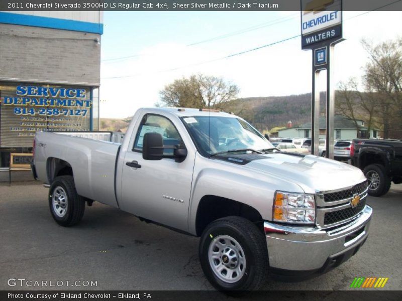 Sheer Silver Metallic / Dark Titanium 2011 Chevrolet Silverado 3500HD LS Regular Cab 4x4