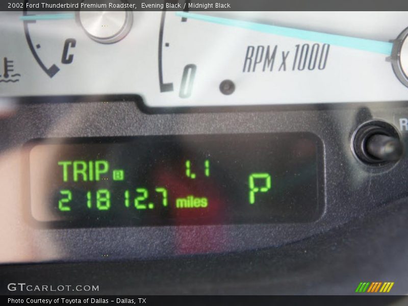 Evening Black / Midnight Black 2002 Ford Thunderbird Premium Roadster