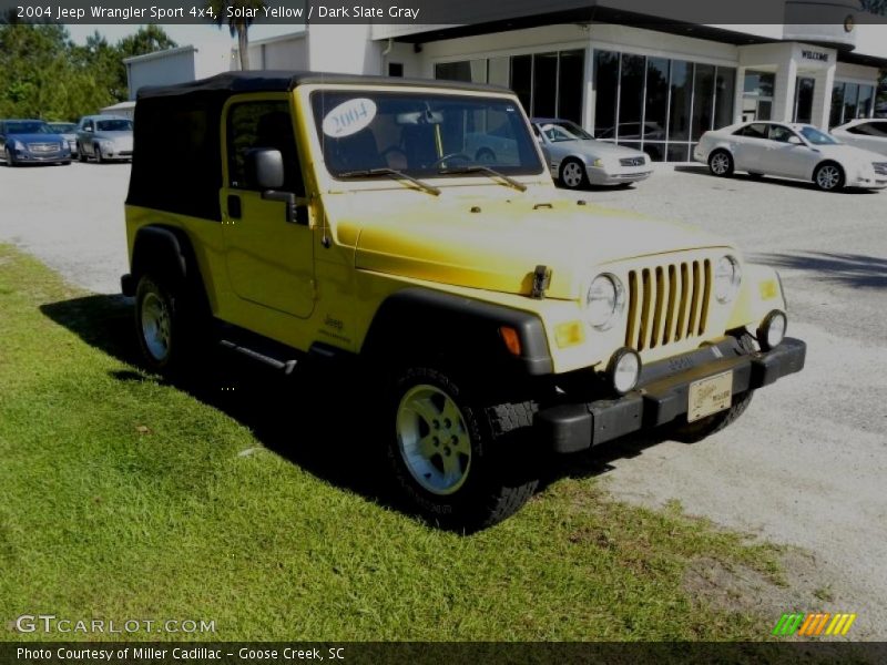 Solar Yellow / Dark Slate Gray 2004 Jeep Wrangler Sport 4x4