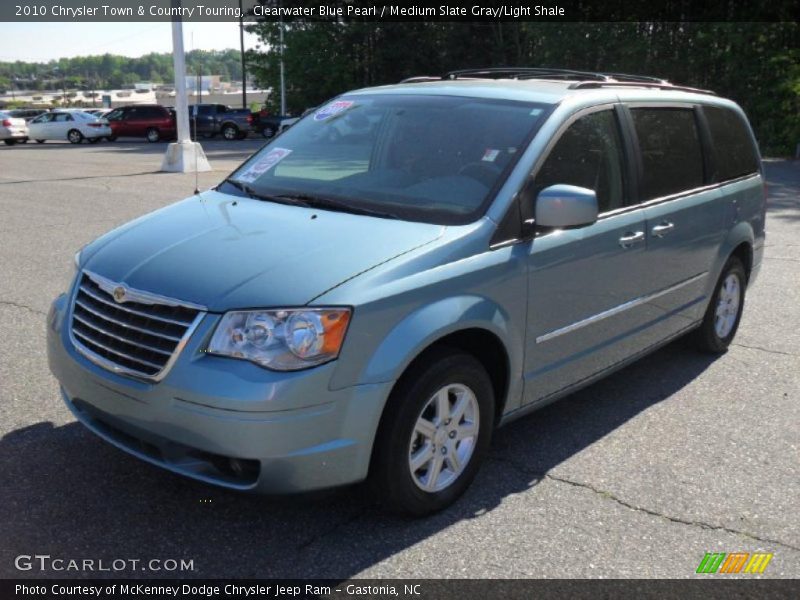 Clearwater Blue Pearl / Medium Slate Gray/Light Shale 2010 Chrysler Town & Country Touring