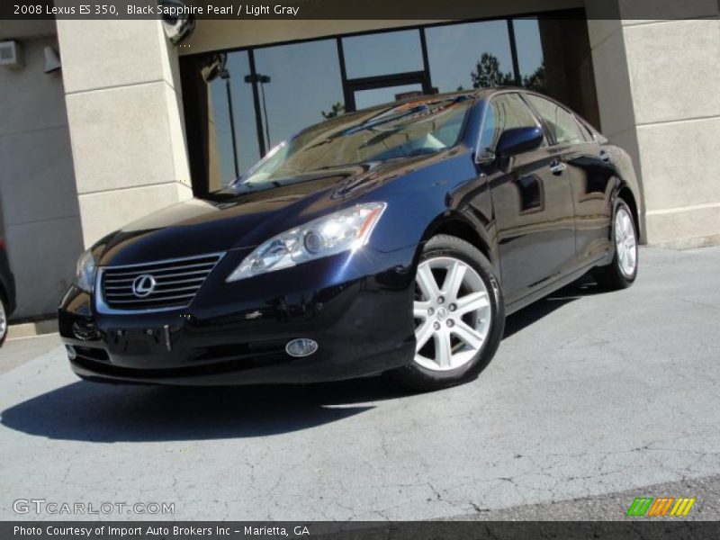 Black Sapphire Pearl / Light Gray 2008 Lexus ES 350