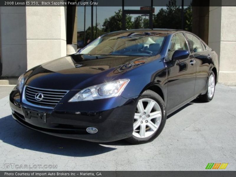 Black Sapphire Pearl / Light Gray 2008 Lexus ES 350
