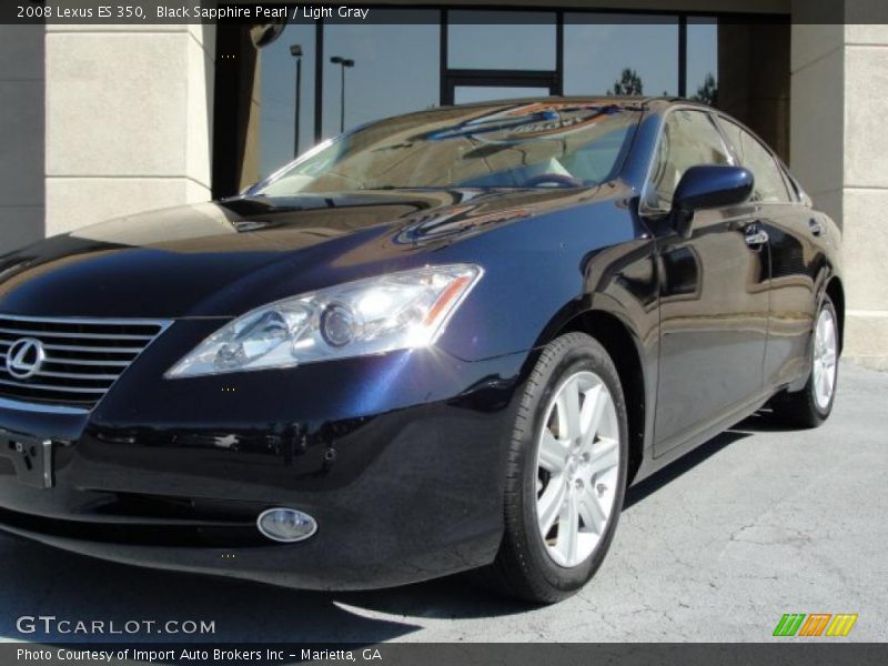 Black Sapphire Pearl / Light Gray 2008 Lexus ES 350