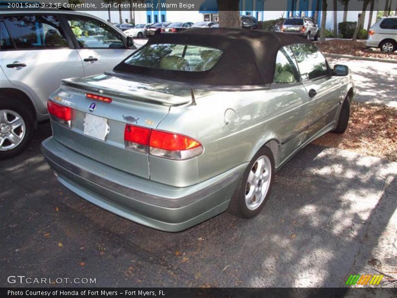 Sun Green Metallic / Warm Beige 2001 Saab 9-3 SE Convertible