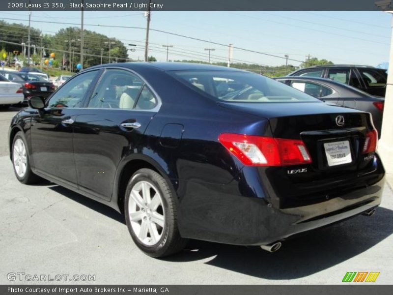 Black Sapphire Pearl / Light Gray 2008 Lexus ES 350