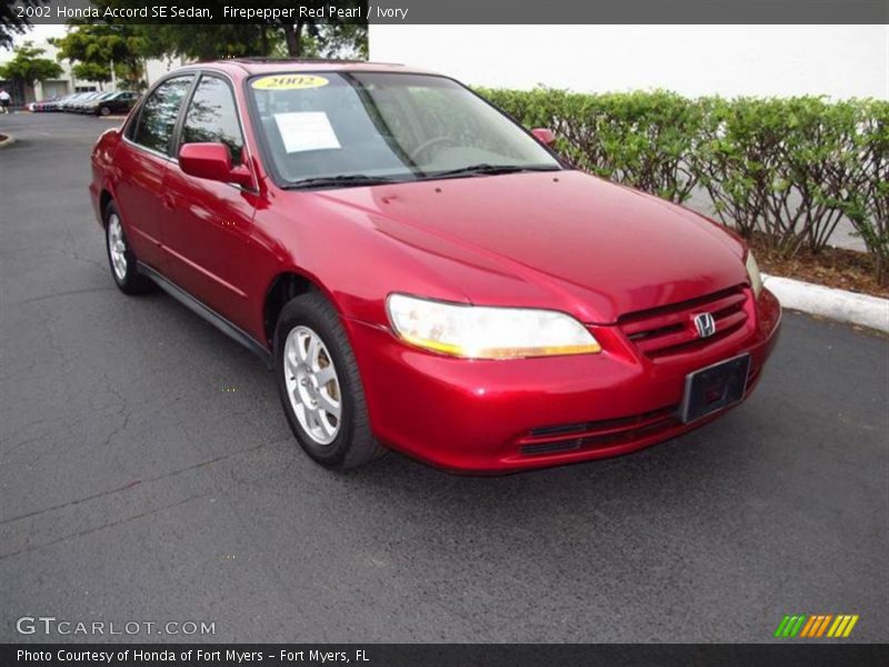 Firepepper Red Pearl / Ivory 2002 Honda Accord SE Sedan