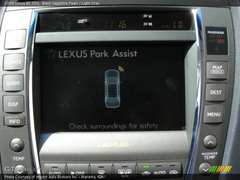 Black Sapphire Pearl / Light Gray 2008 Lexus ES 350