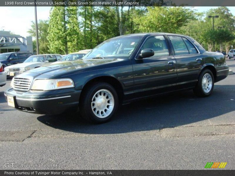 Dark Green Satin Metallic / Light Graphite 1998 Ford Crown Victoria LX Sedan