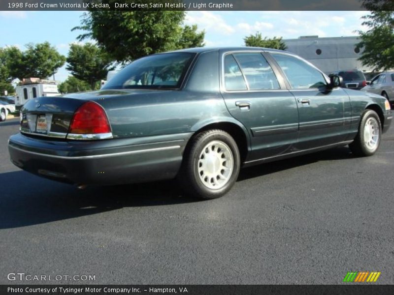 Dark Green Satin Metallic / Light Graphite 1998 Ford Crown Victoria LX Sedan