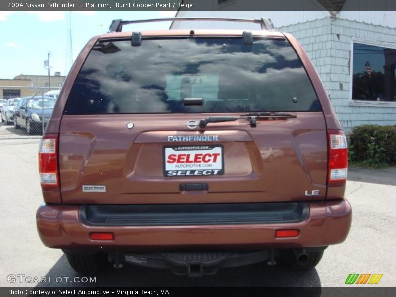Burnt Copper Pearl / Beige 2004 Nissan Pathfinder LE Platinum