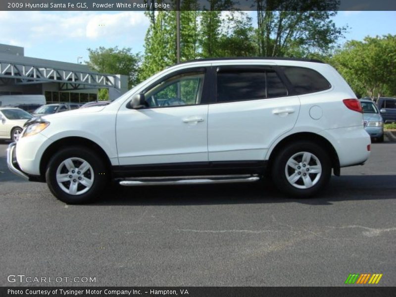 Powder White Pearl / Beige 2009 Hyundai Santa Fe GLS
