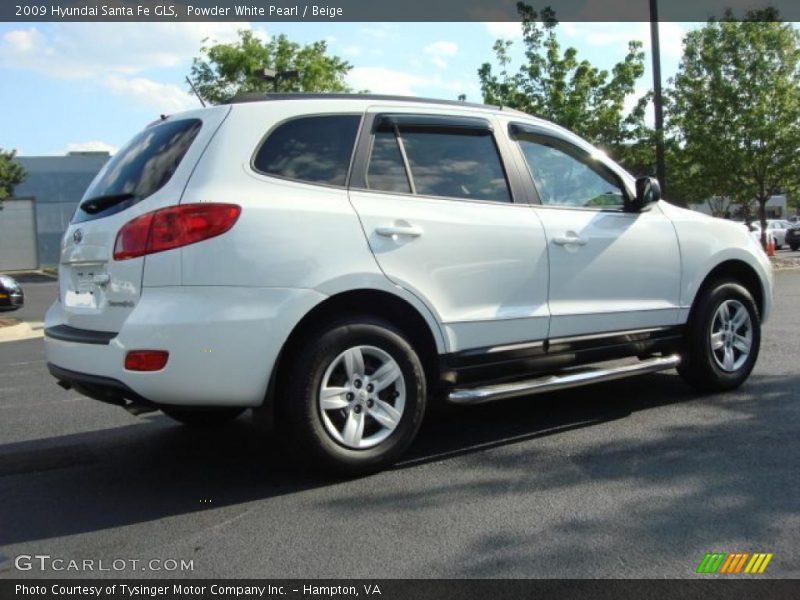 Powder White Pearl / Beige 2009 Hyundai Santa Fe GLS