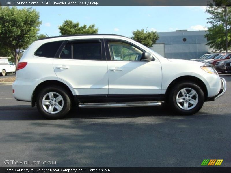 Powder White Pearl / Beige 2009 Hyundai Santa Fe GLS