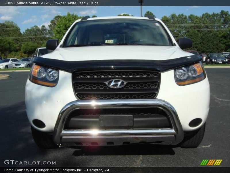 Powder White Pearl / Beige 2009 Hyundai Santa Fe GLS