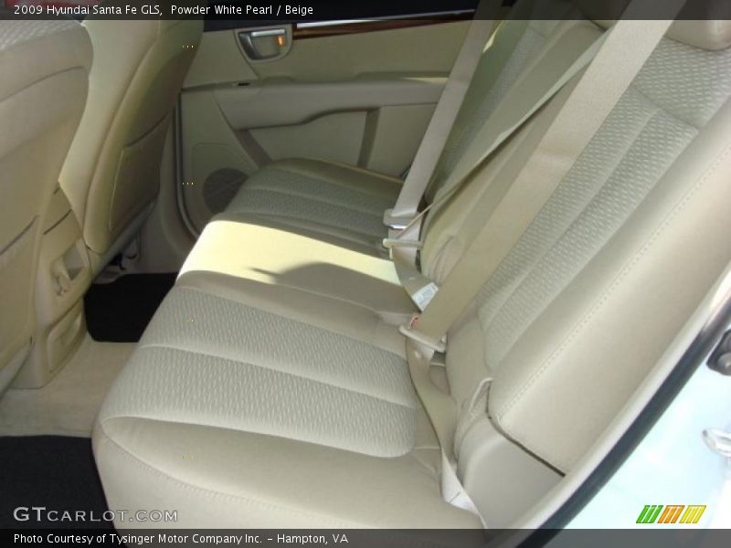 Powder White Pearl / Beige 2009 Hyundai Santa Fe GLS