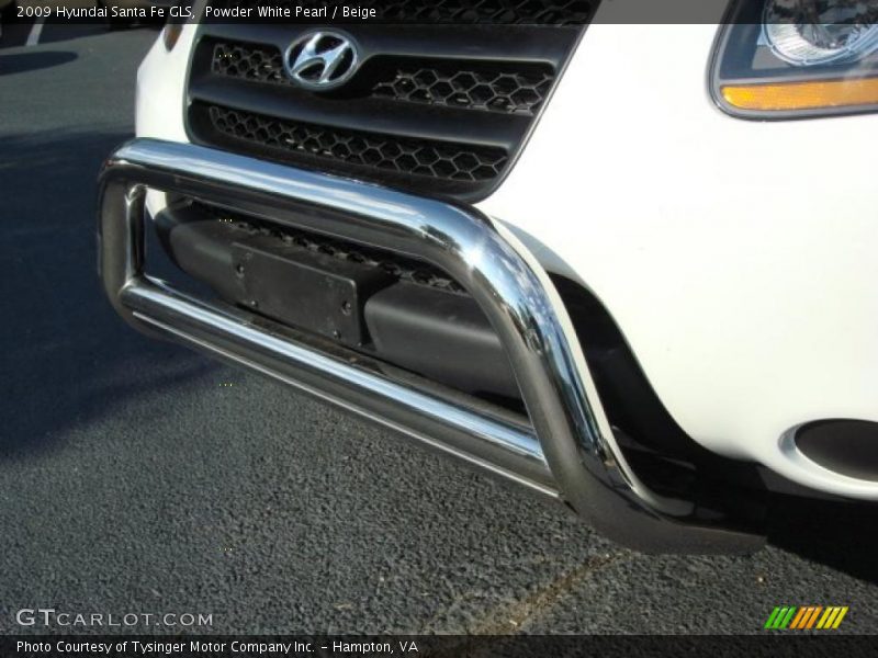 Powder White Pearl / Beige 2009 Hyundai Santa Fe GLS