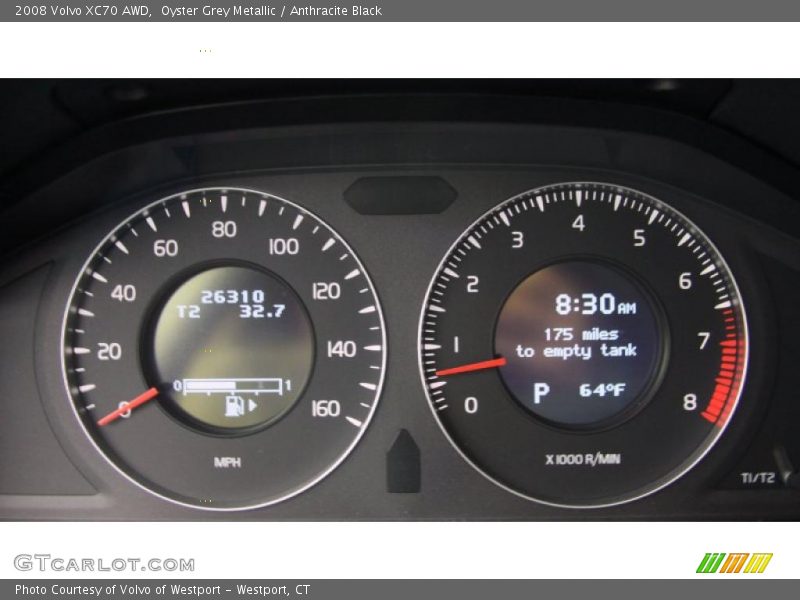 Oyster Grey Metallic / Anthracite Black 2008 Volvo XC70 AWD