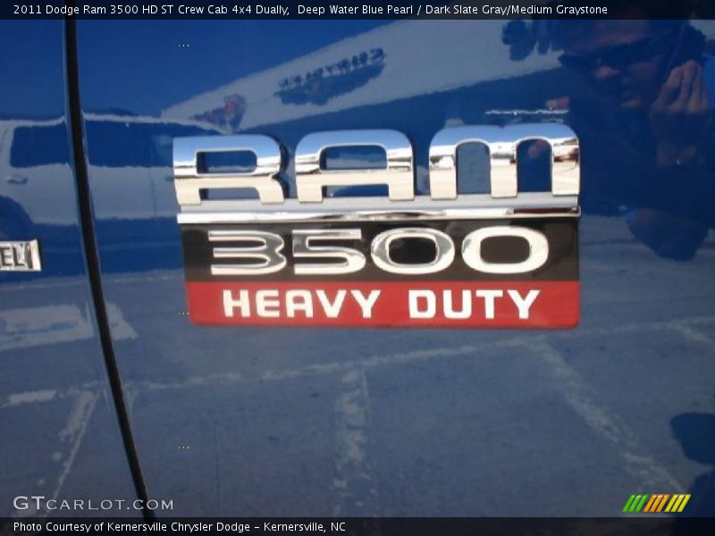 Deep Water Blue Pearl / Dark Slate Gray/Medium Graystone 2011 Dodge Ram 3500 HD ST Crew Cab 4x4 Dually